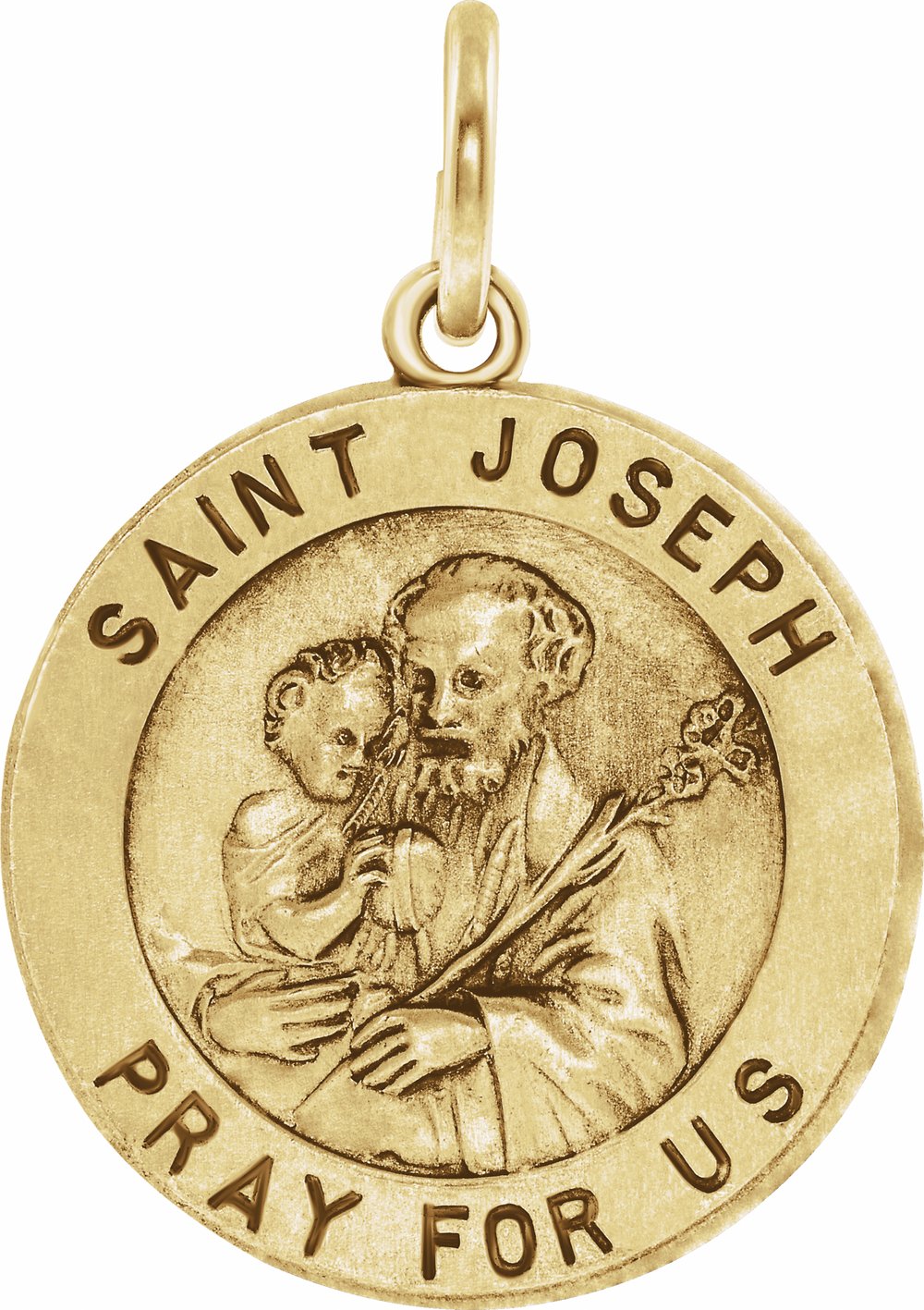 14K Yellow 18 mm Round St. Joseph Medal