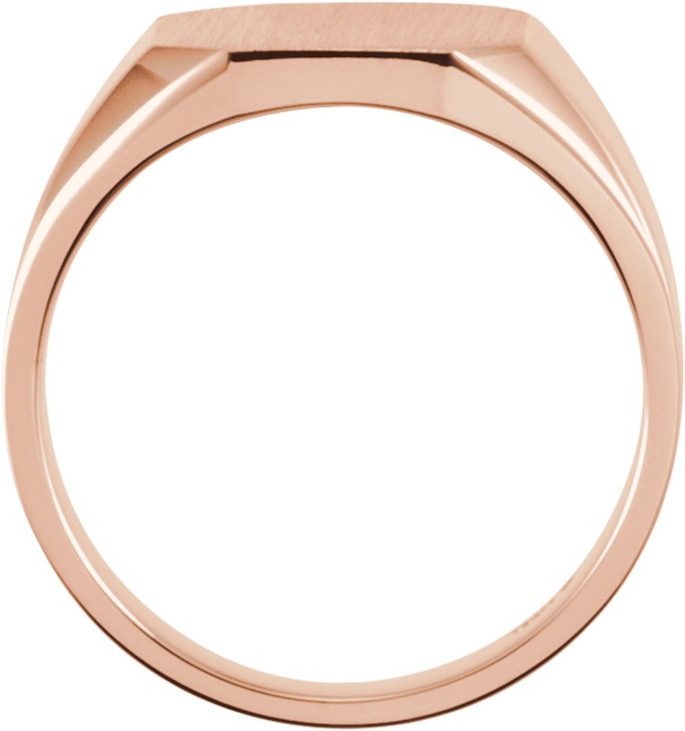 14K Rose Gold 9x7 mm Octagon Signet Ring