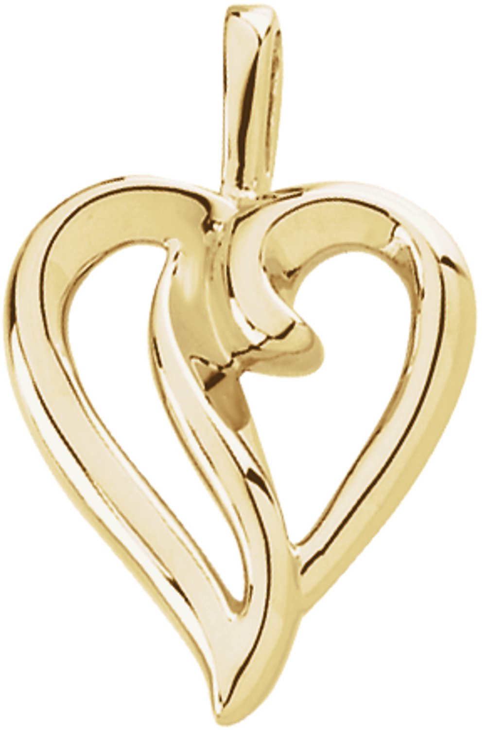 18K Yellow Heart Pendant