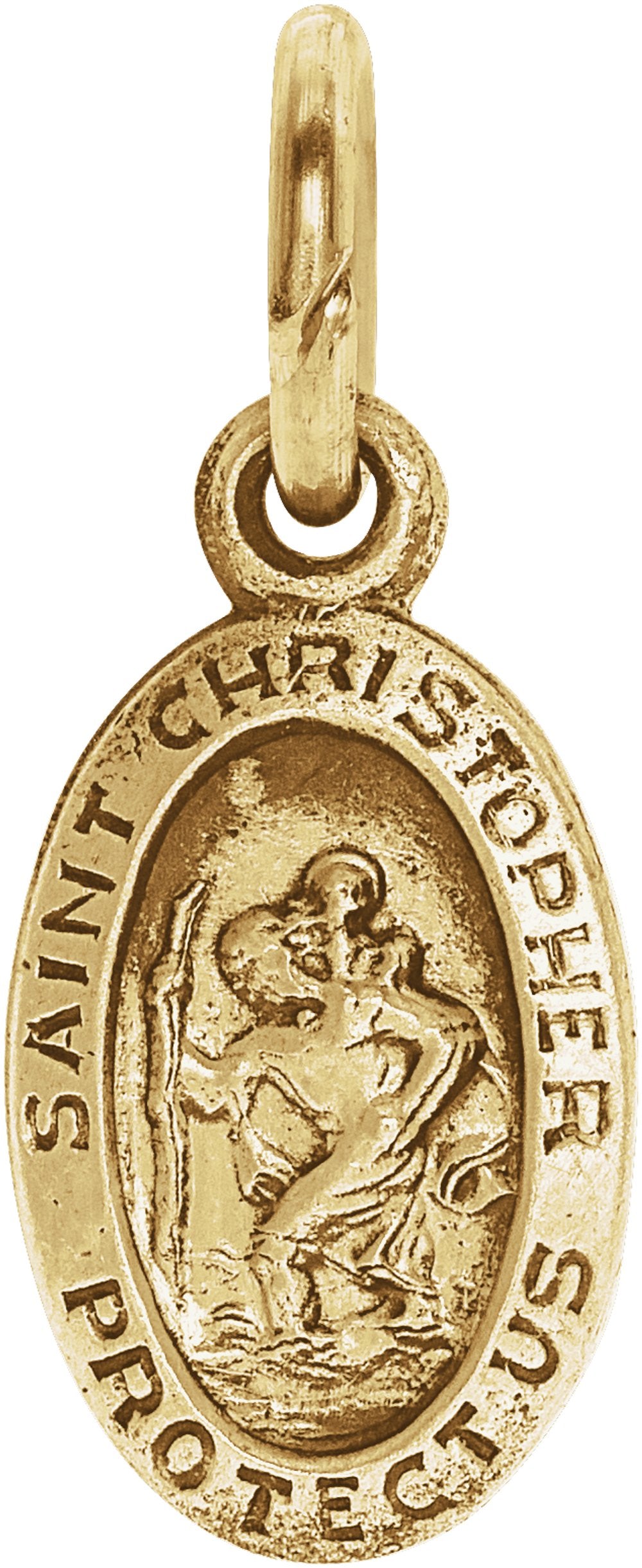 14K Yellow Gold 9x6 mm Oval St. Christopher Medal