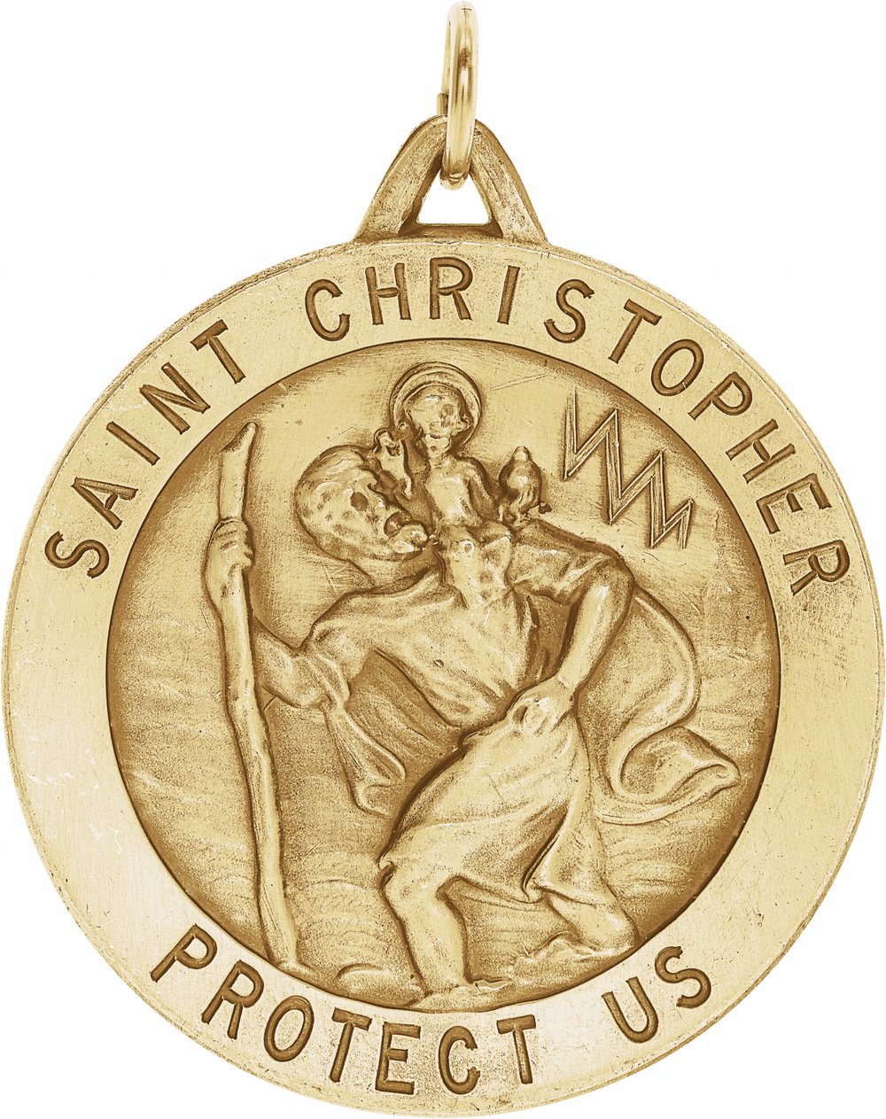 14K Yellow Gold 33 mm St. Christopher Medal