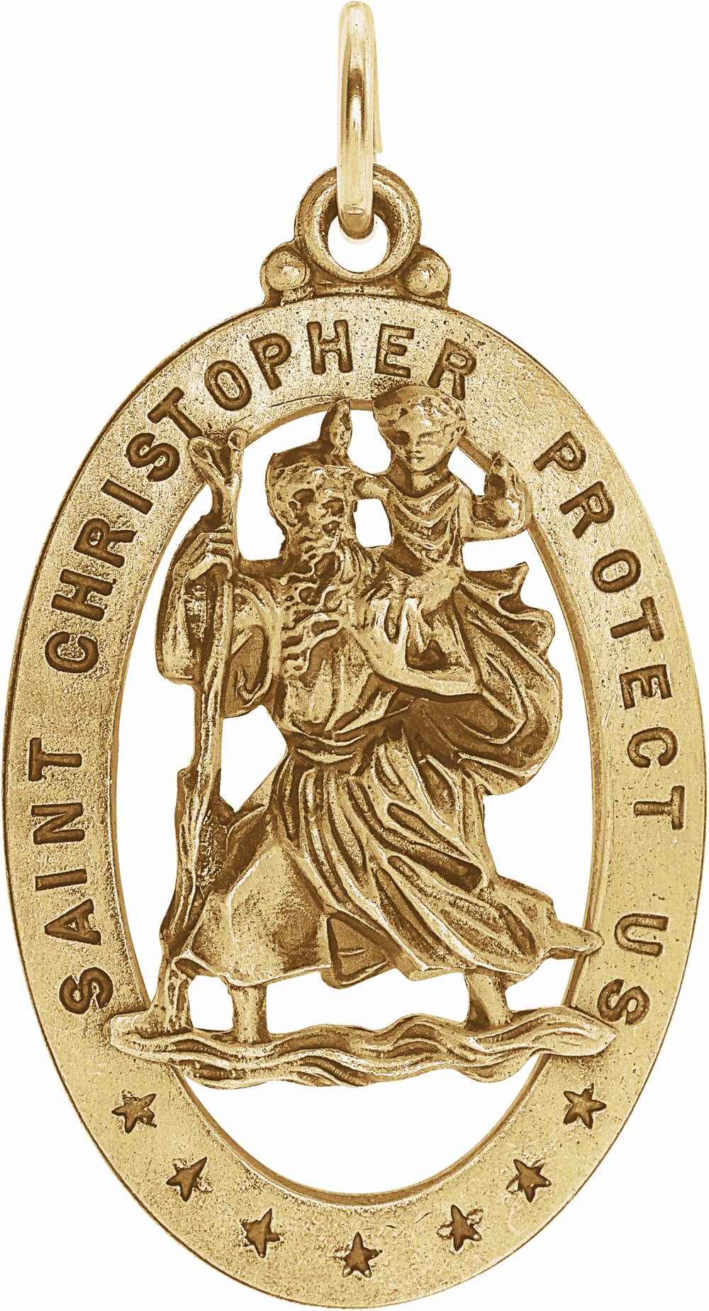 14K Yellow 29x20 mm Oval St. Christopher Medal