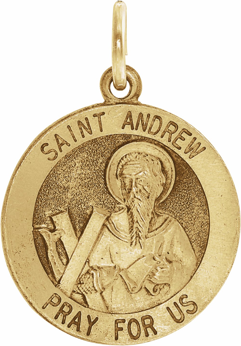14K Yellow 18 mm Round St. Andrew Medal