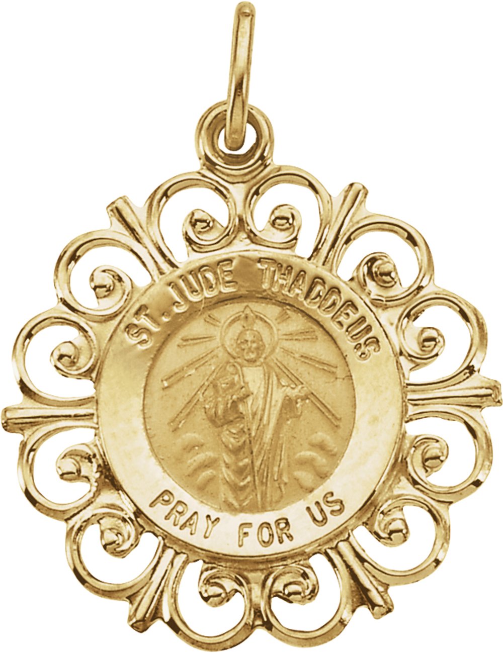 14K Yellow 18 mm St. Jude Medal