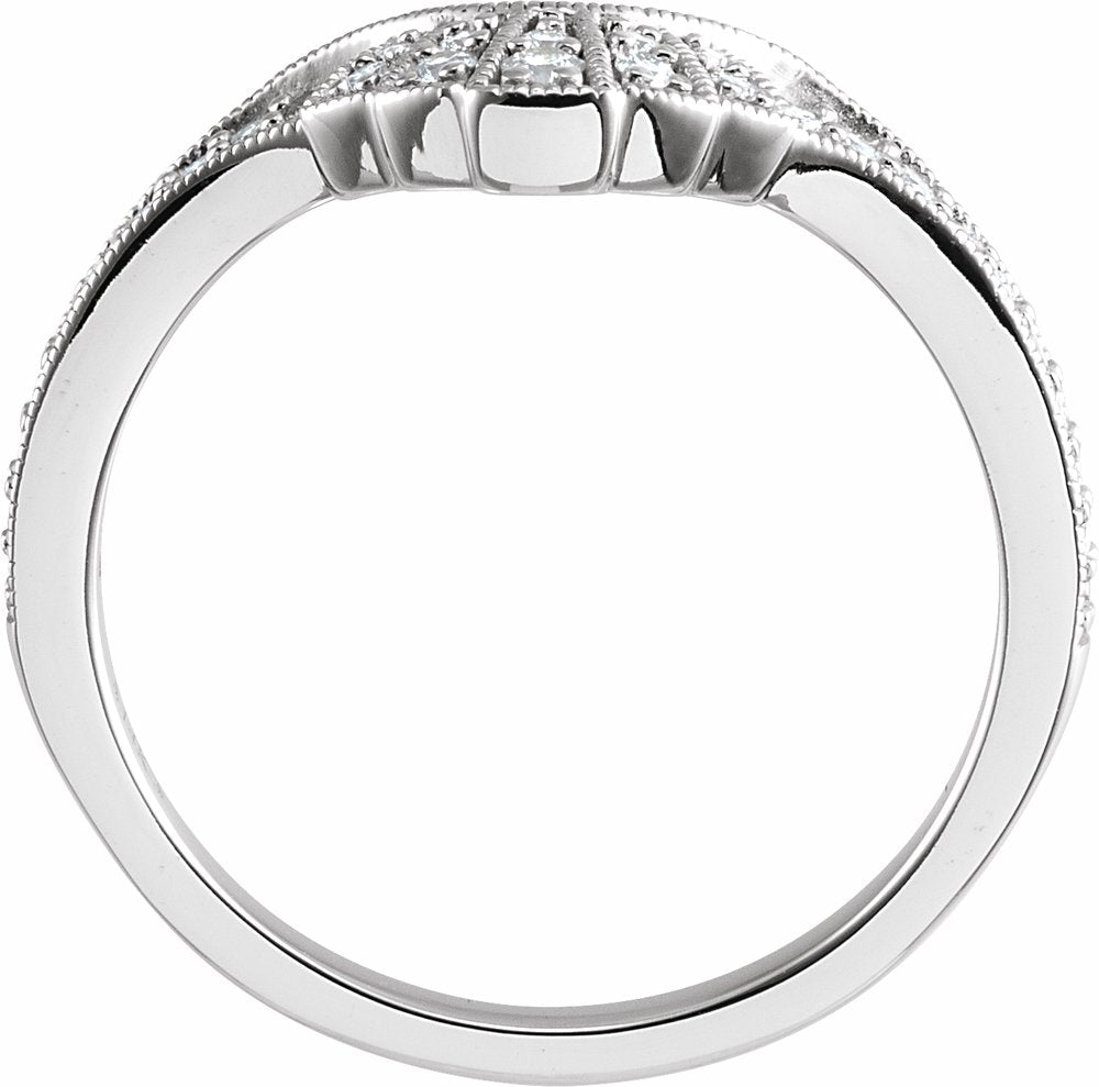 14K White 1/5 CTW Natural Diamond Contour Band