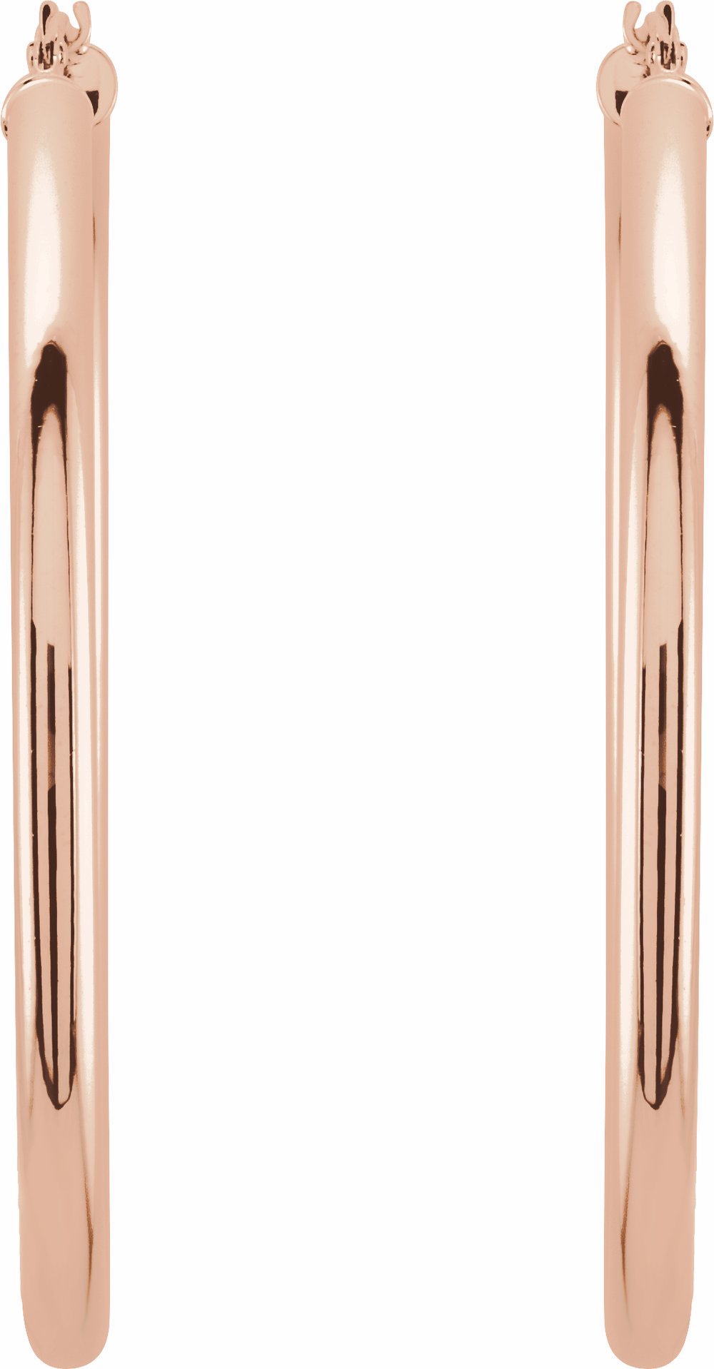 14K Rose Gold Tube 48 mm Hoop Earrings