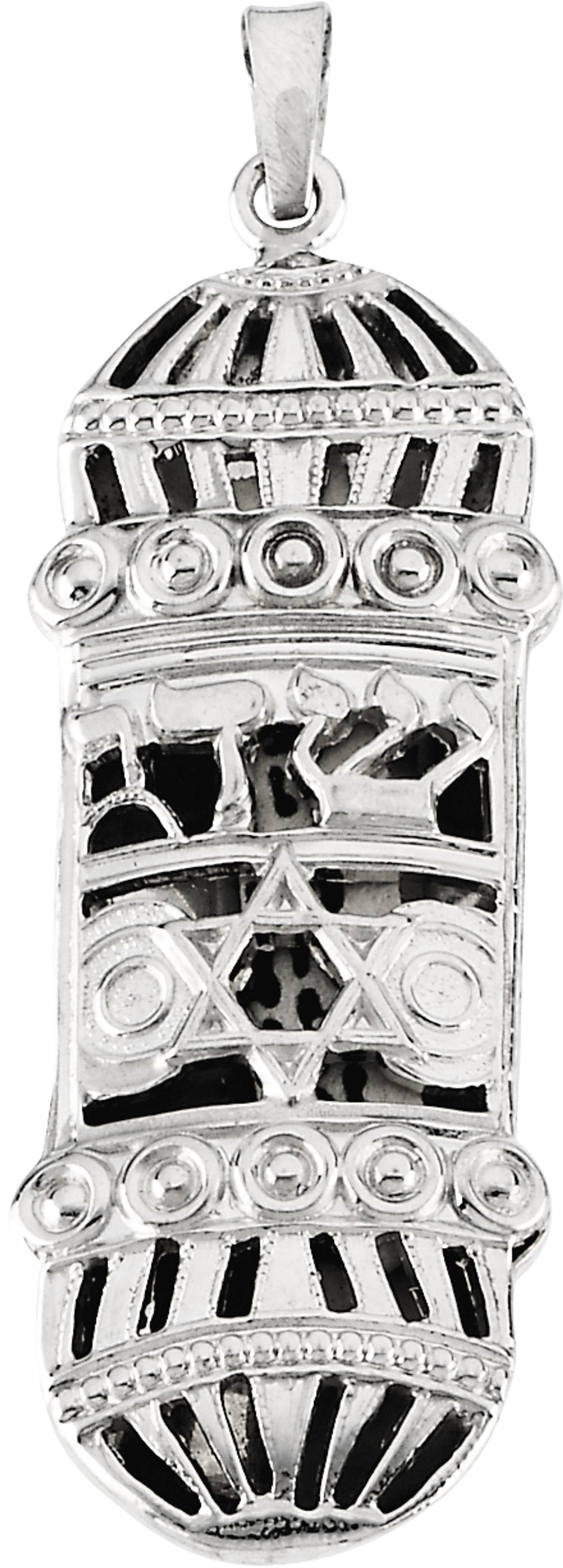 Sterling Silver 37x13 mm Mezuzah Pendant