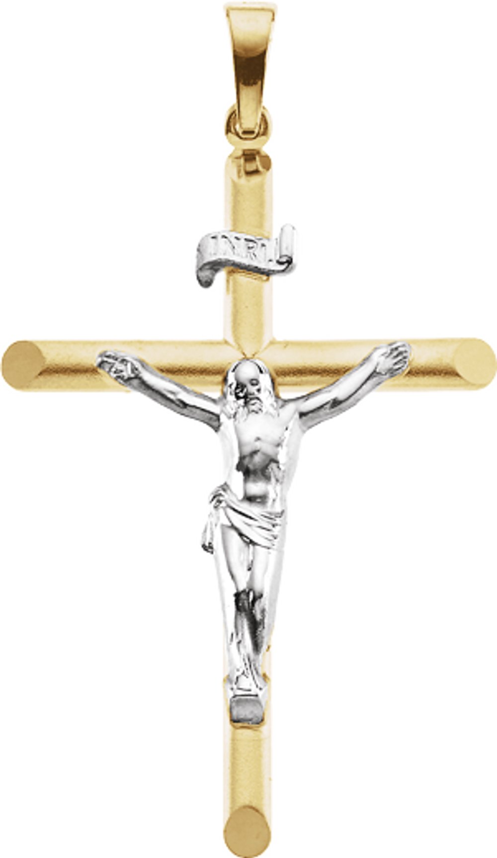 14K Yellow/White Gold 35.5x24.75 mm Crucifix Pendant
