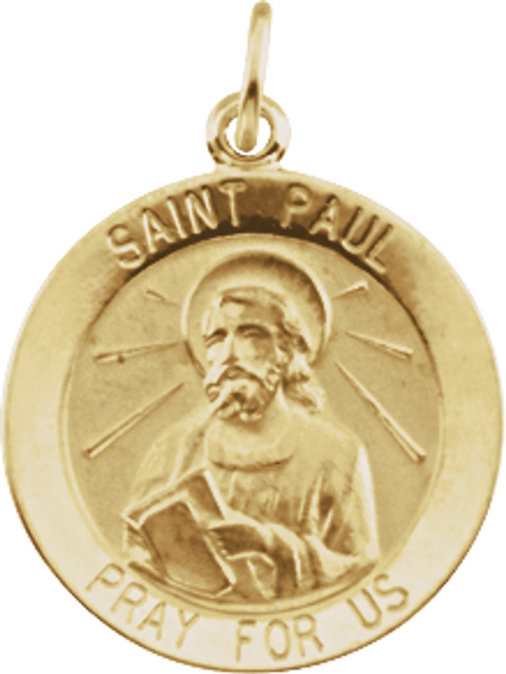 14K Yellow 18 mm Round St. Paul the Apostle Medal