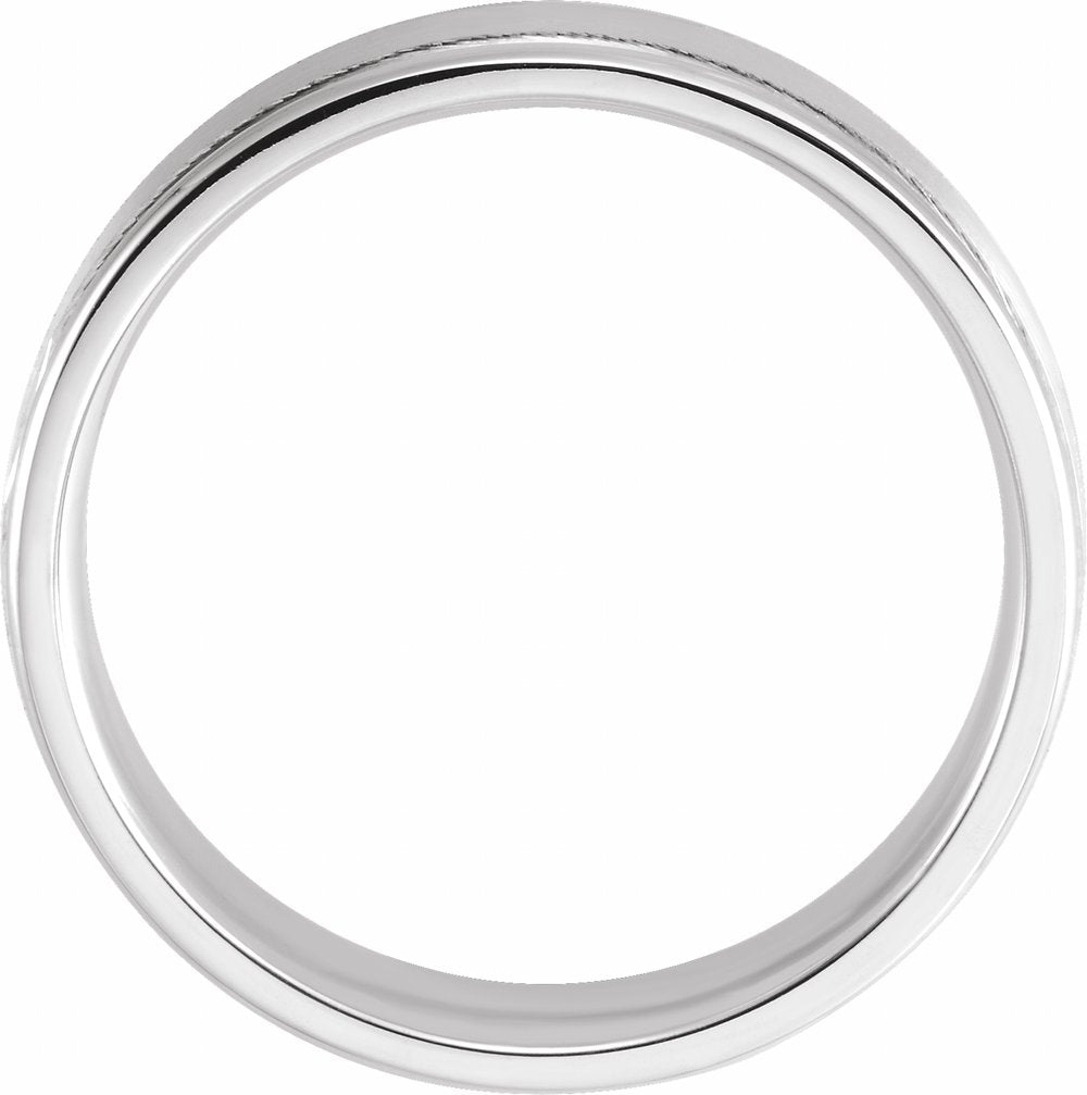Platinum 6 mm Grooved Comfort-Fit Flat Band Size 10.5