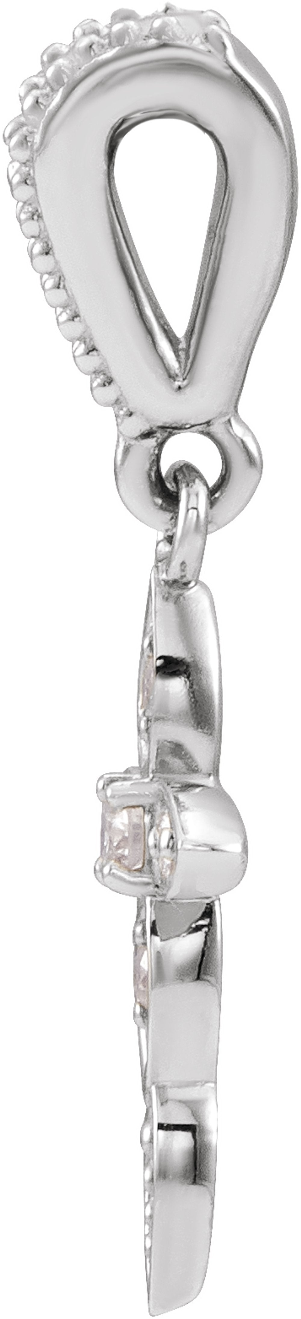 14K White Gold .03 CTW Natural Diamond Petite Vintage-Inspired Cross Pendant