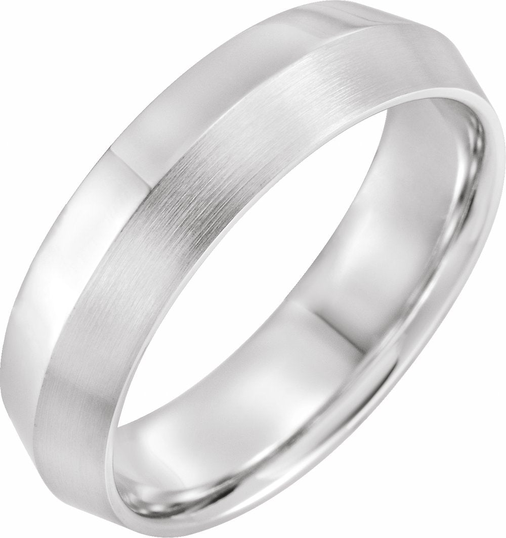 14K White Gold 6 mm Comfort-Fit Knife Band Size 9