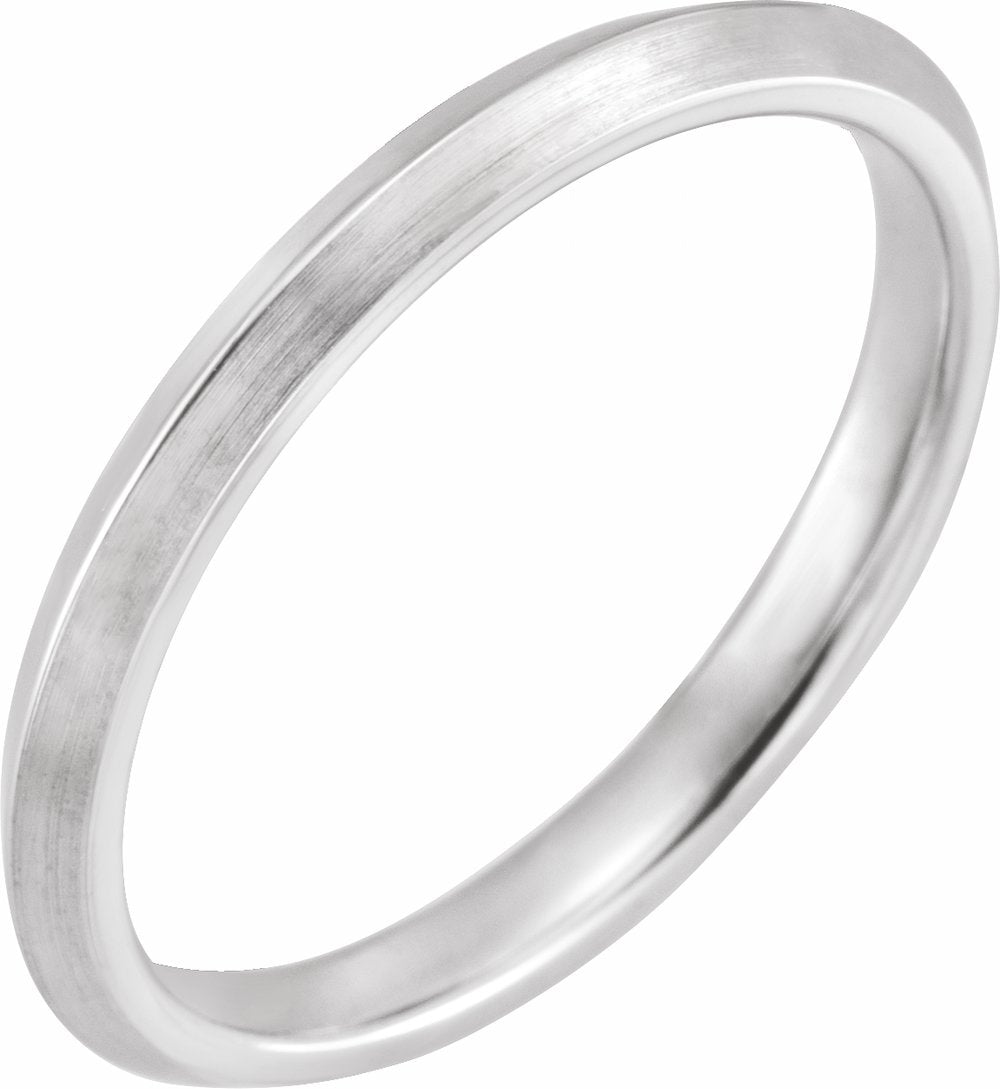 Platinum 2.5 mm Comfort-Fit Knife Band Size 7.5