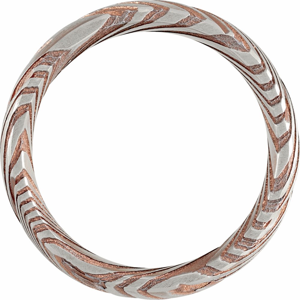 Steel Damascus 8 mm Comfort-Fit Flat Band Size 7