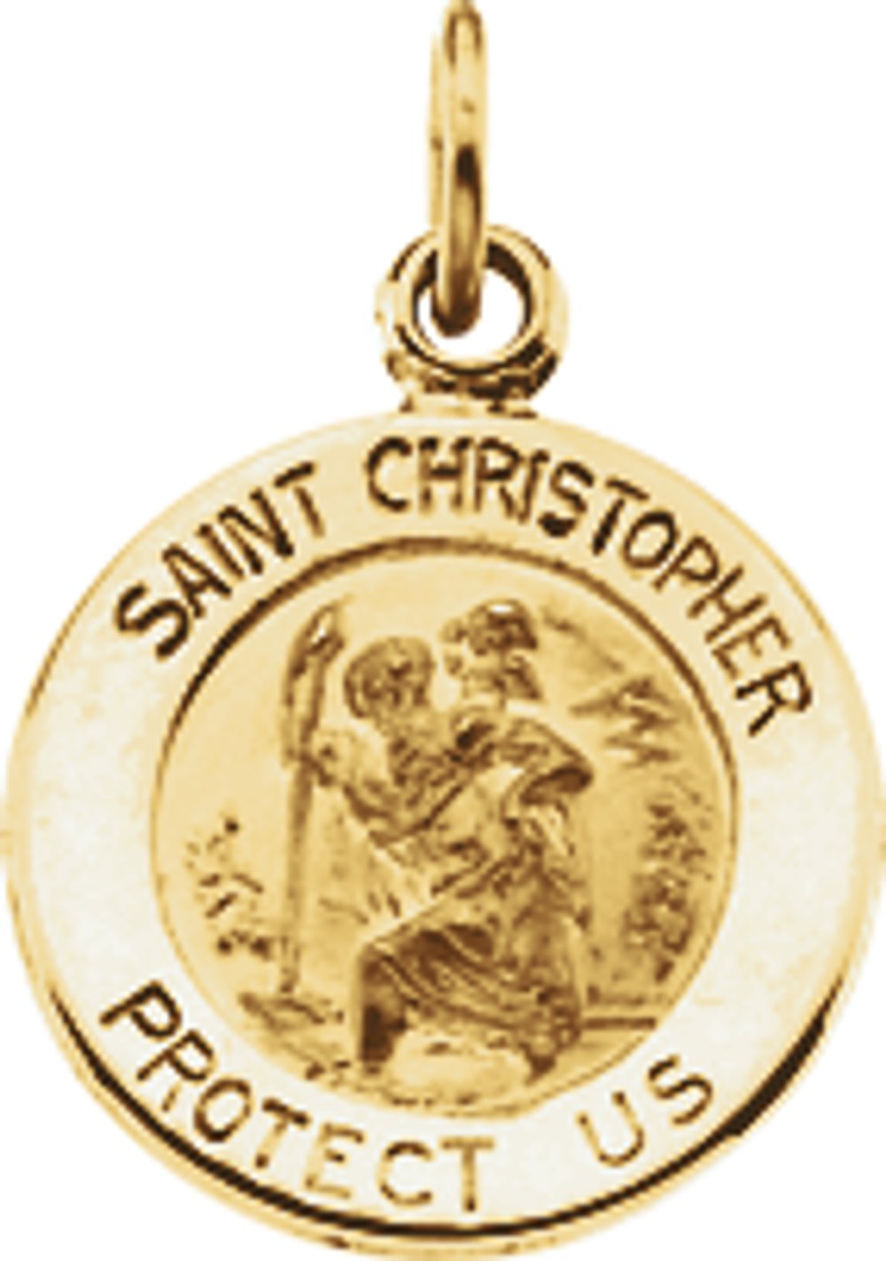 14K Yellow Gold 8 mm St. Christopher Medal