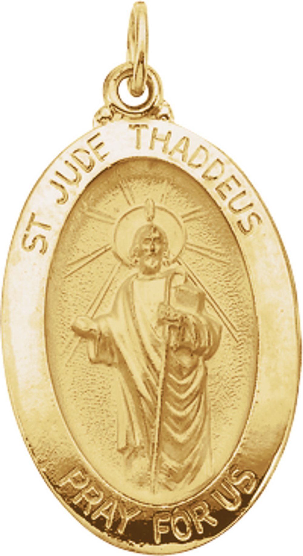 14K Yellow Gold 23.5x16 mm Oval St. Jude Thaddeus Medal