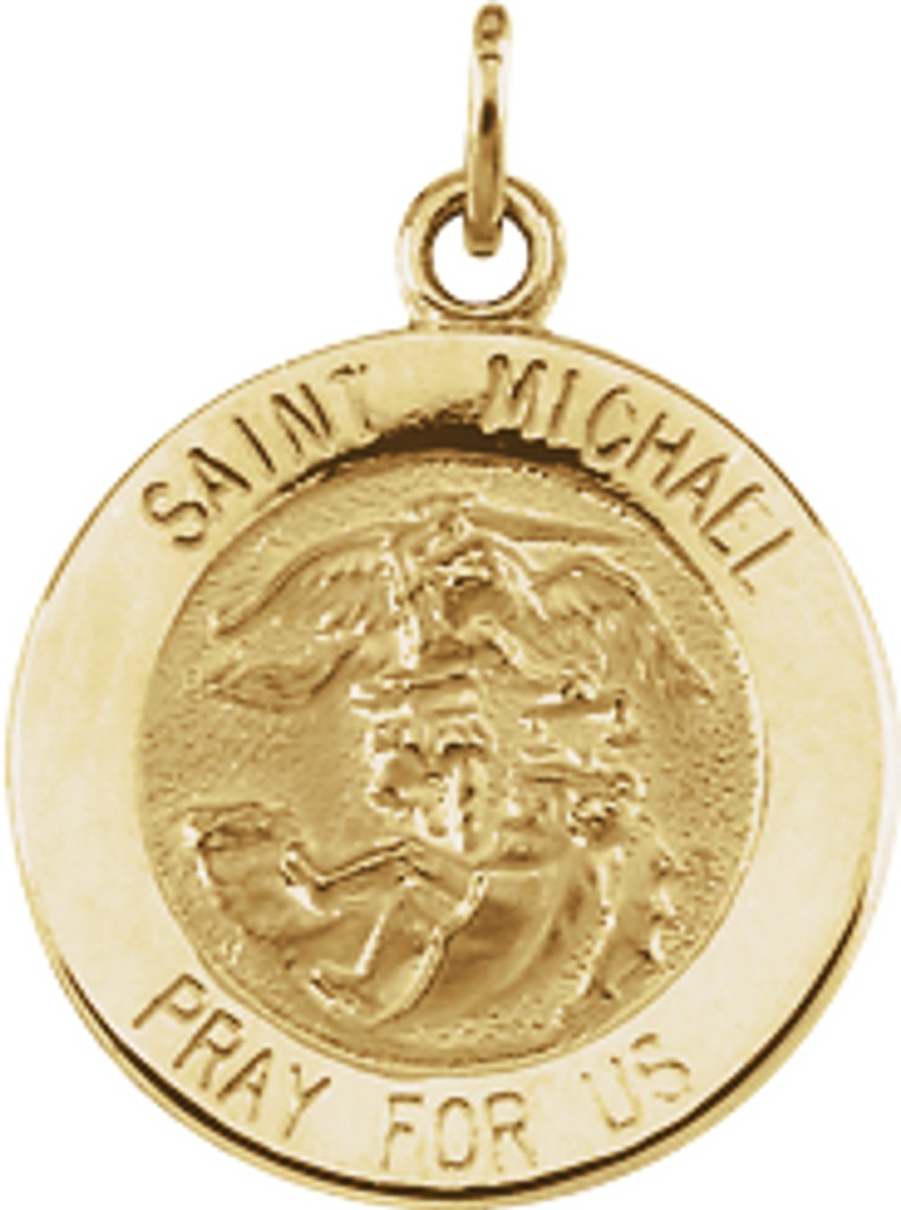 14K Yellow Gold St. Michael Medal Pendant