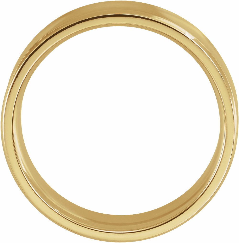 14K Yellow Gold 7 mm Beveled-Edge Concave Band Size 8.5