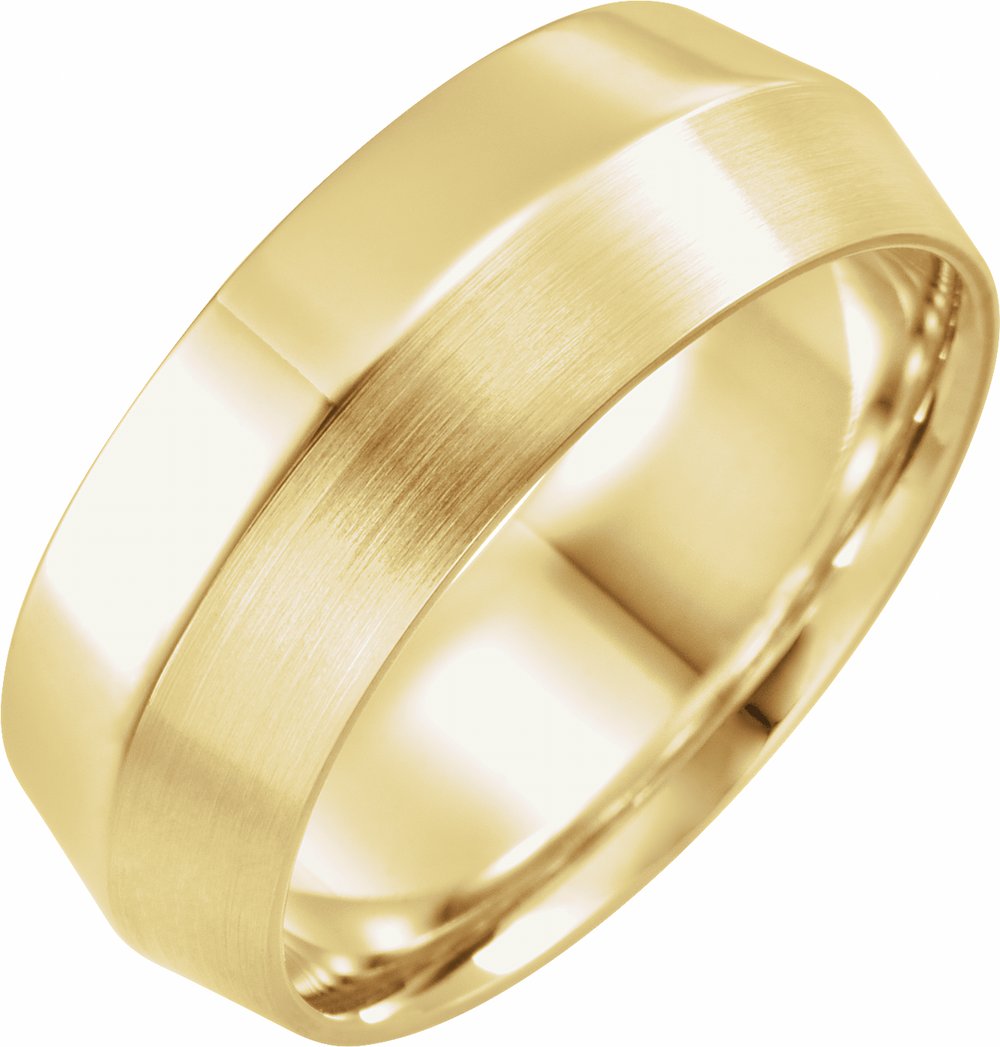 14K Yellow 8 mm Comfort-Fit Knife Band Size 7.5