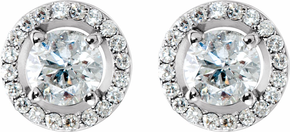 14K White Gold 2 1/3 CTW Lab-Grown Diamond Halo-Style Earrings
