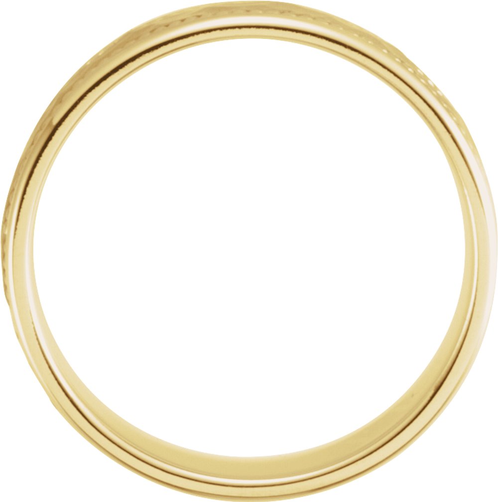 14K Yellow Gold 8 mm Rope Edge Comfort-Fit Flat Band Size 10