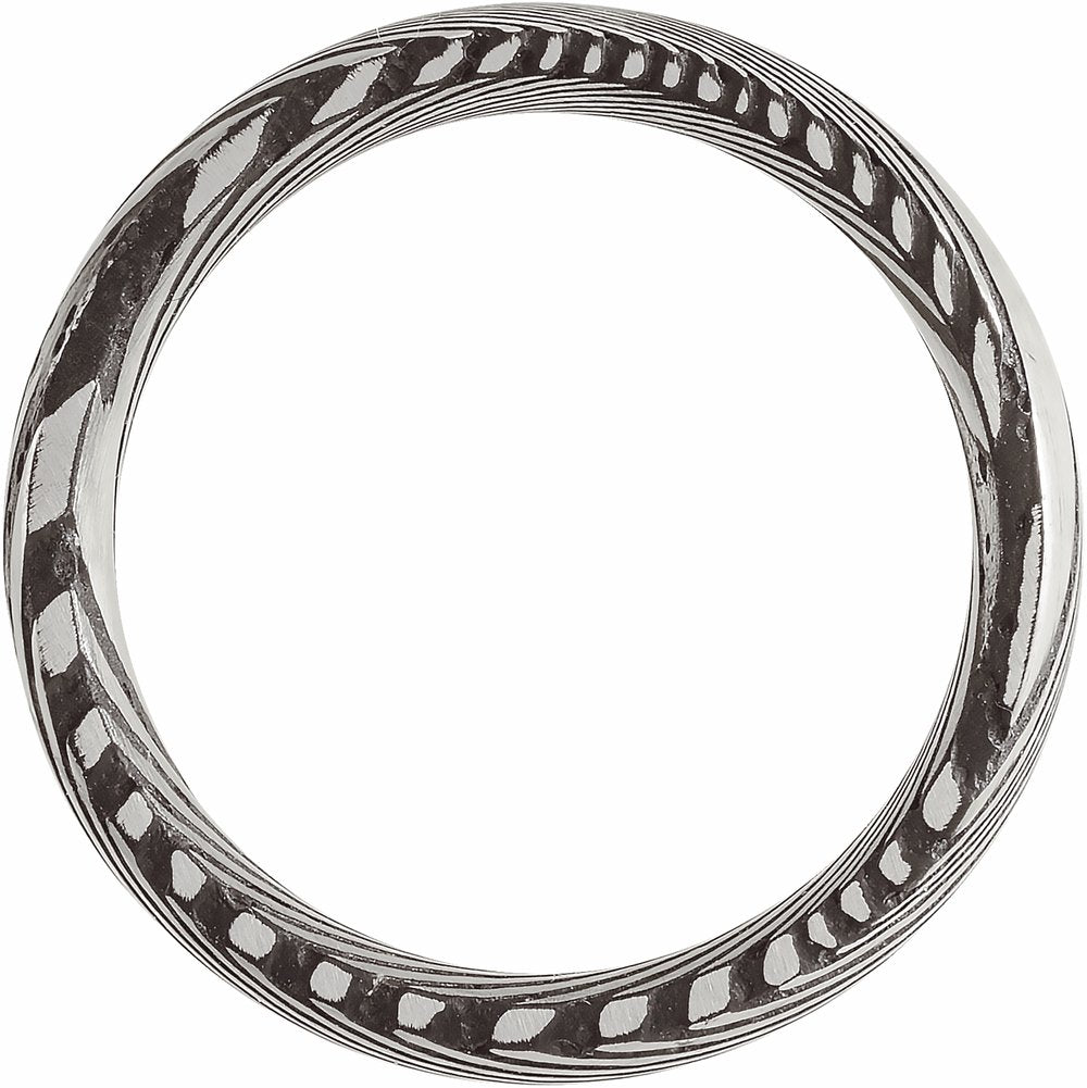 Damascus Steel 8 mm Comfort-Fit Half Round Band Size 7