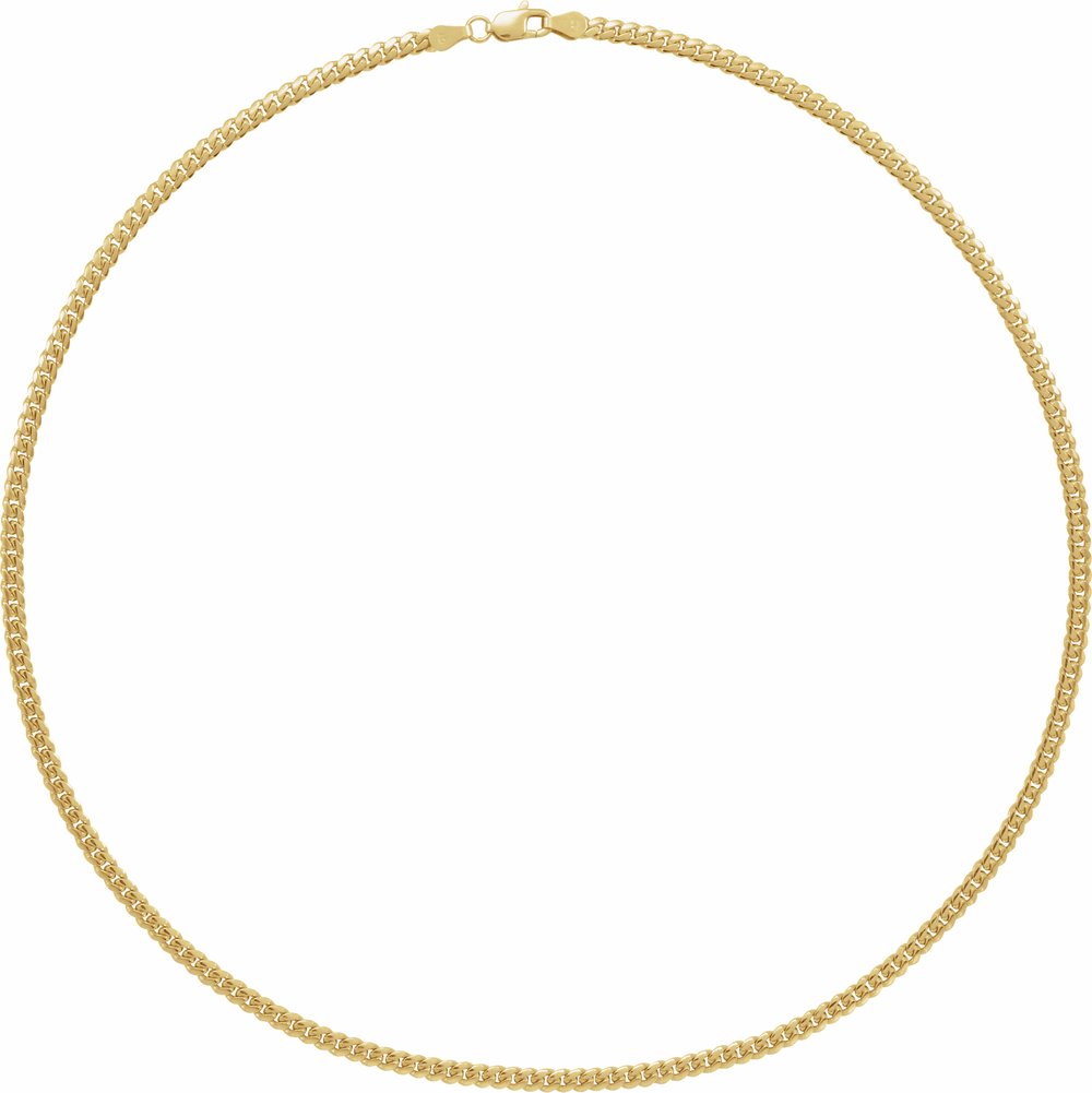 14K Yellow Gold 3.3 mm Cuban Link Curb 20" Chain