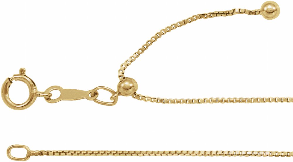 14K Yellow Gold-Filled .85 mm Adjustable Box 16-22" Chain