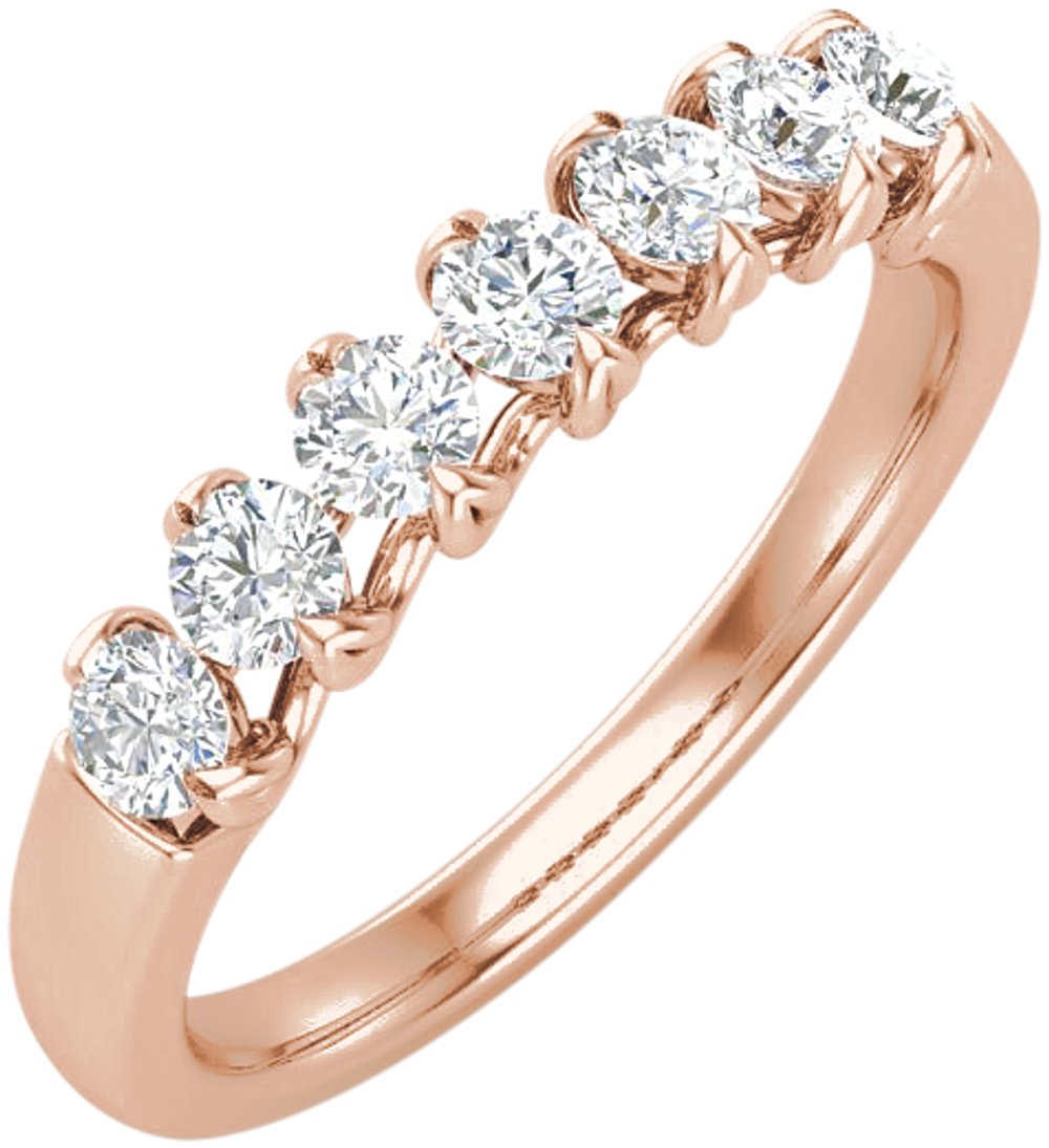 14K Rose 1/2 CTW Natural Diamond Anniversary Band