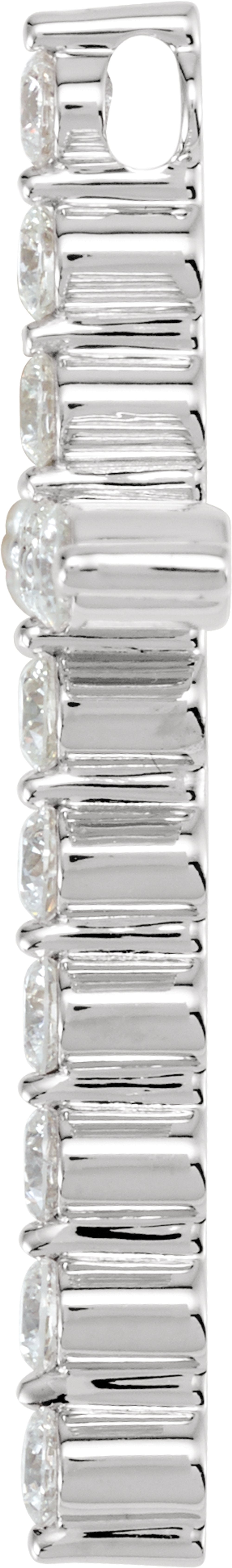 14K White 1 3/8 CTW Natural Diamond Cross Pendant