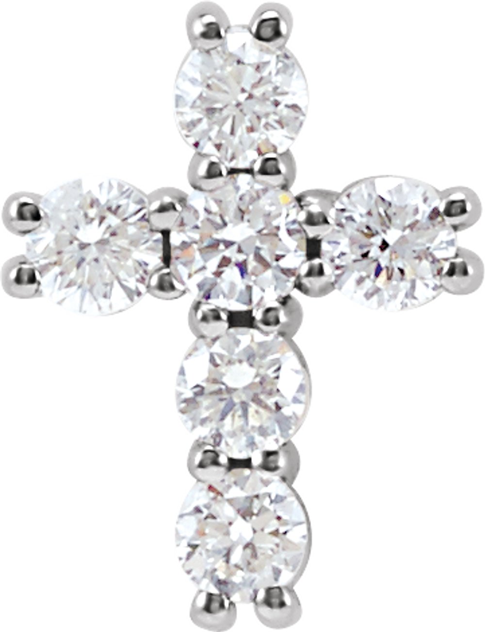 14K White Gold 1/4 CTW Natural Diamond Cross Pendant