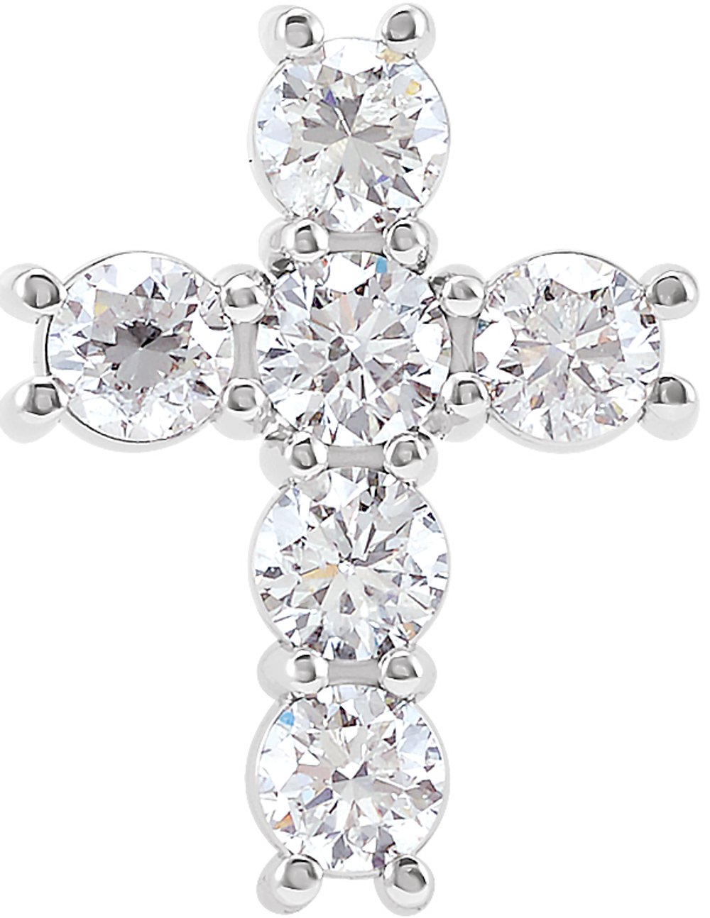 14K White Gold 1 1/6 CTW Natural Diamond Cross Pendant