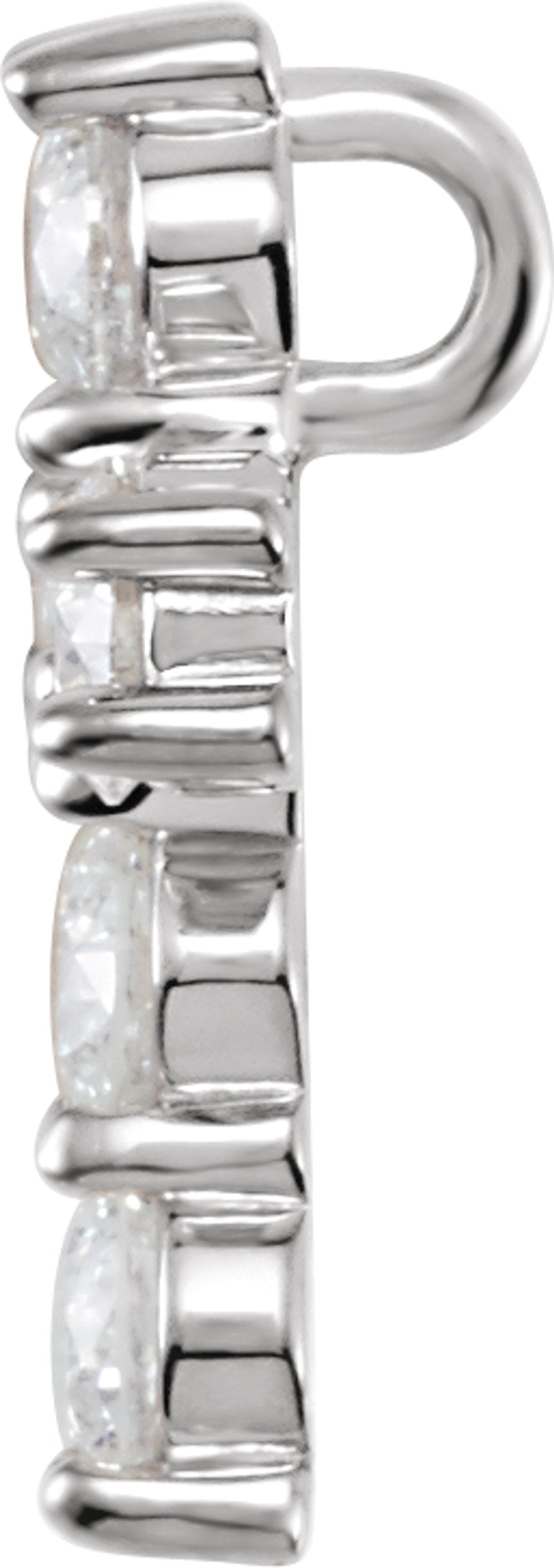 14K White Gold 3/4 CTW Natural Diamond Cross Pendant