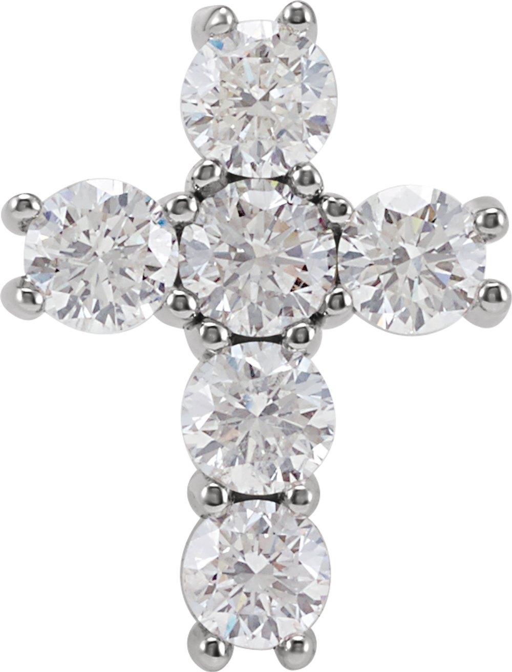 14K White Gold 1 3/8 CTW Natural Diamond Cross Pendant