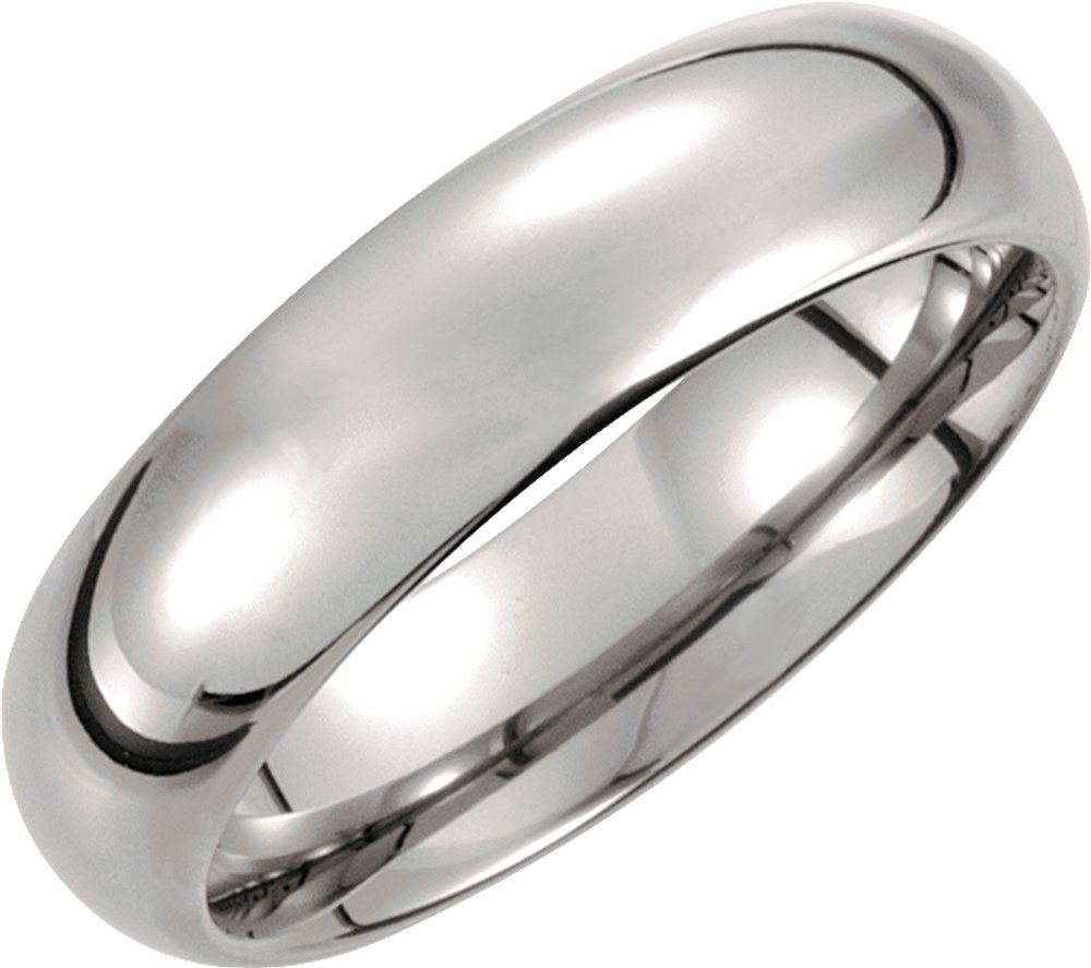 Tungsten 6 mm Comfort-Fit Half Round Band Size 7.5