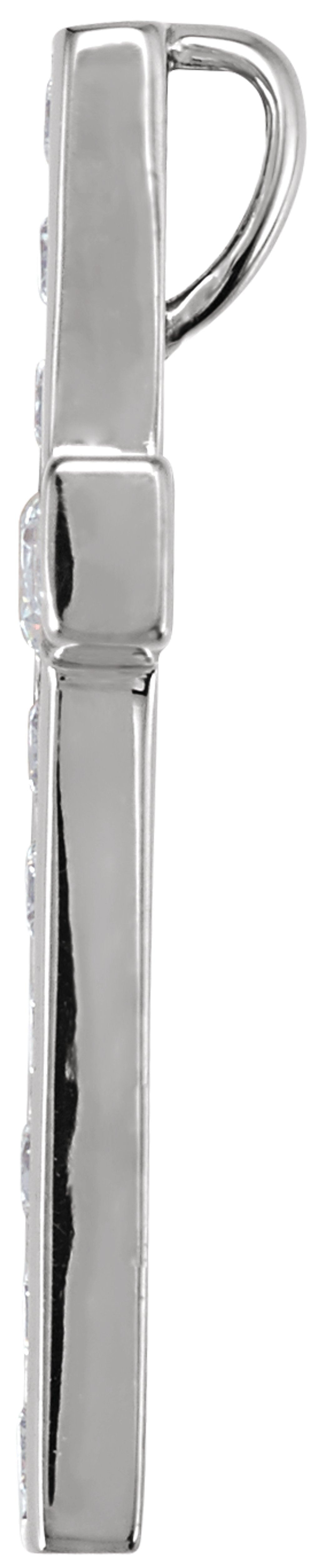 14K White Gold 3/4 CTW Natural Diamond Cross Pendant