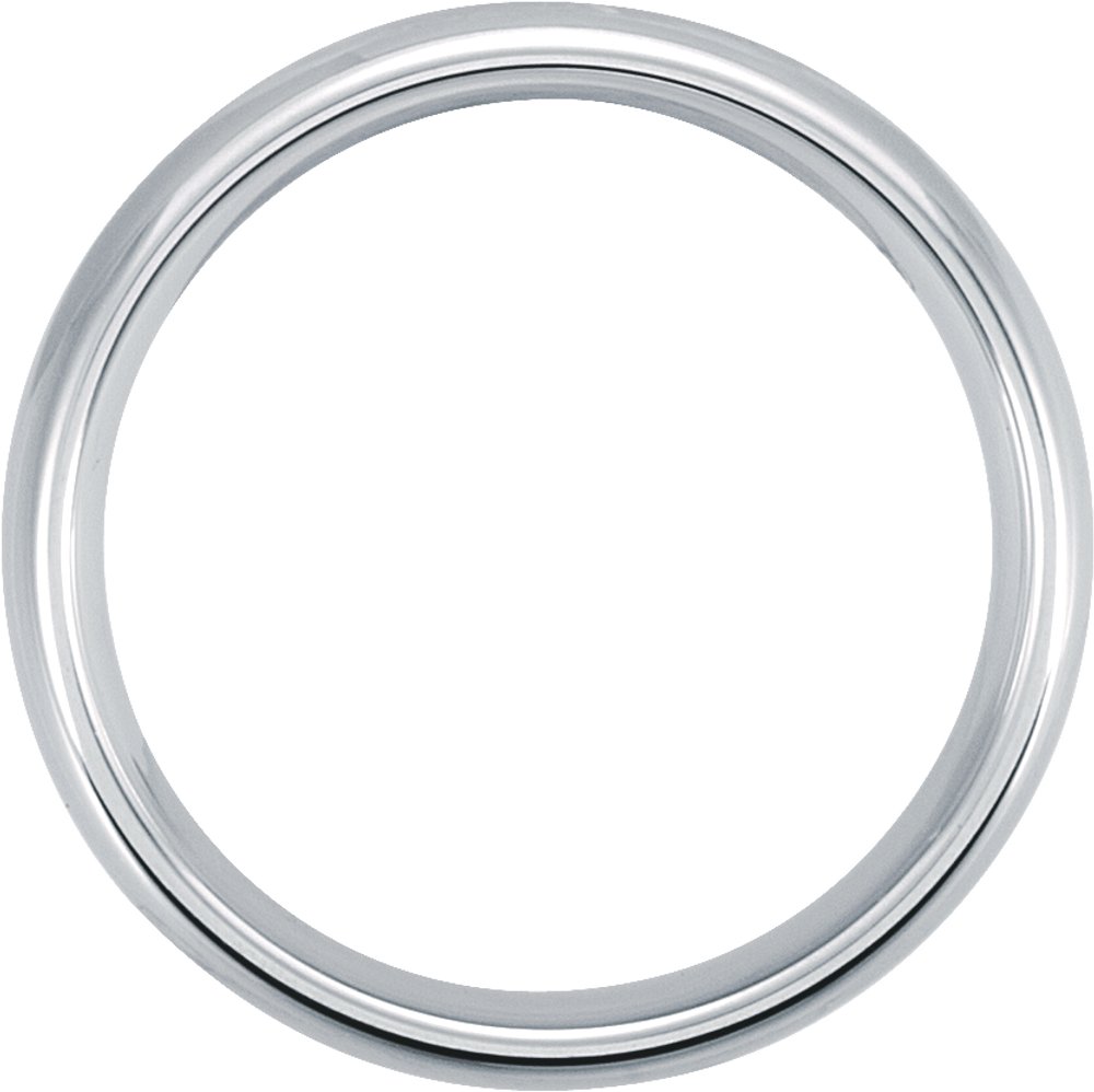 White Tungsten 6 mm Comfort-Fit Half Round Band Size 7.5