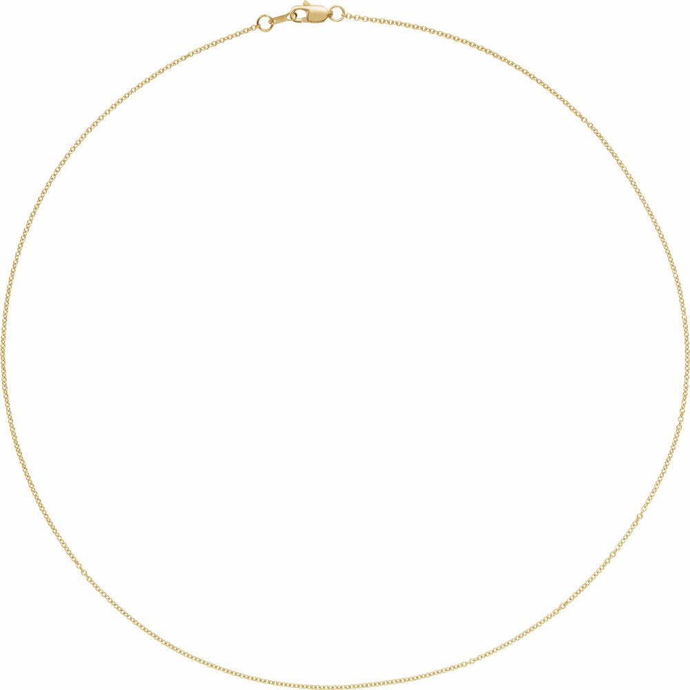 10K Yellow Gold 1 mm Cable 24" Chain