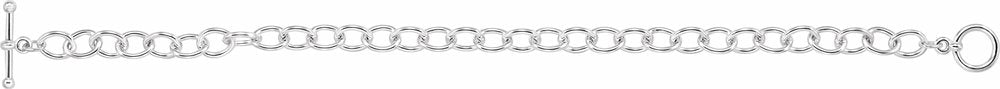 Sterling Silver 5.9 mm Charm Cable 6 1/2" Bracelet
