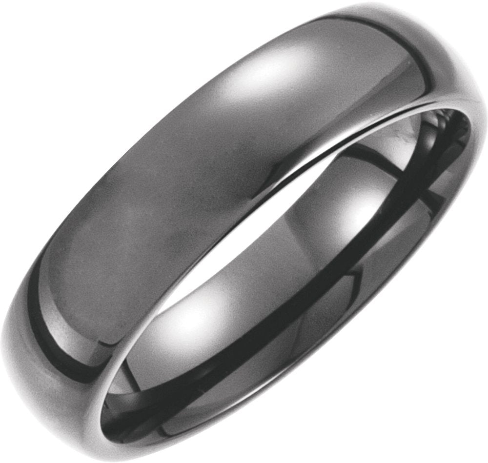 Tungsten 7.5 Comfort-Fit Half Round Band Size Black PVD