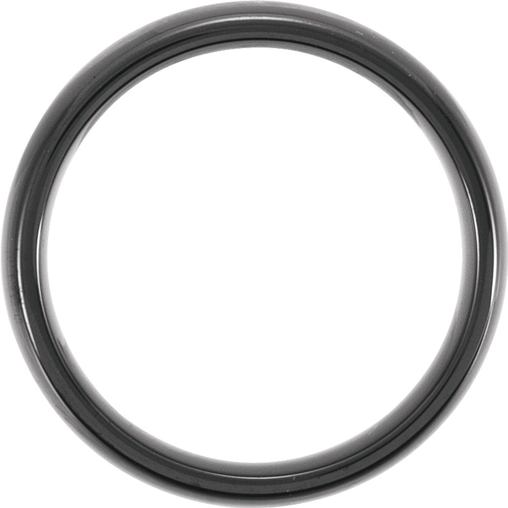 Tungsten 7.5 Comfort-Fit Half Round Band Size Black PVD
