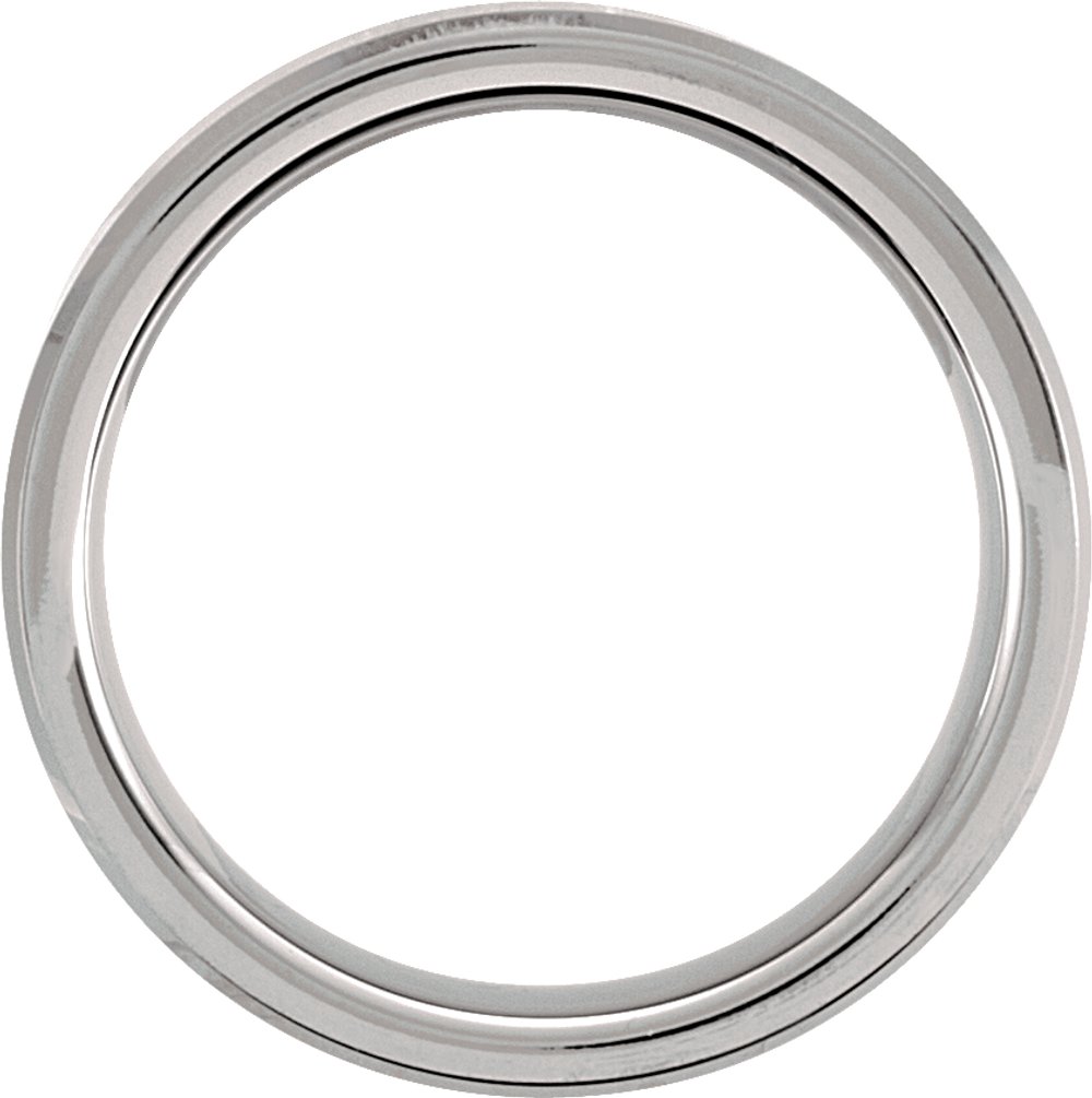 Tungsten 6 mm Beveled-Edge Band Size 7.5