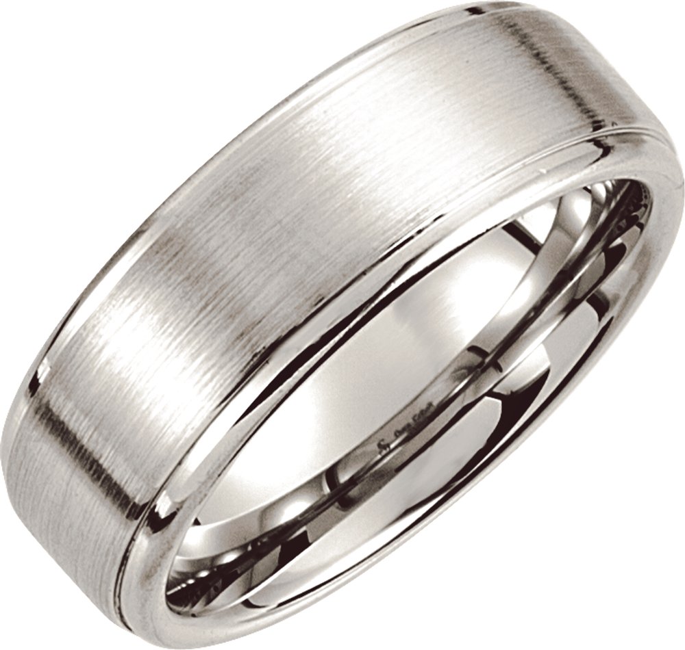 Cobalt 8 mm Stepped-Edge Inlay Comfort-Fit Band Size 8