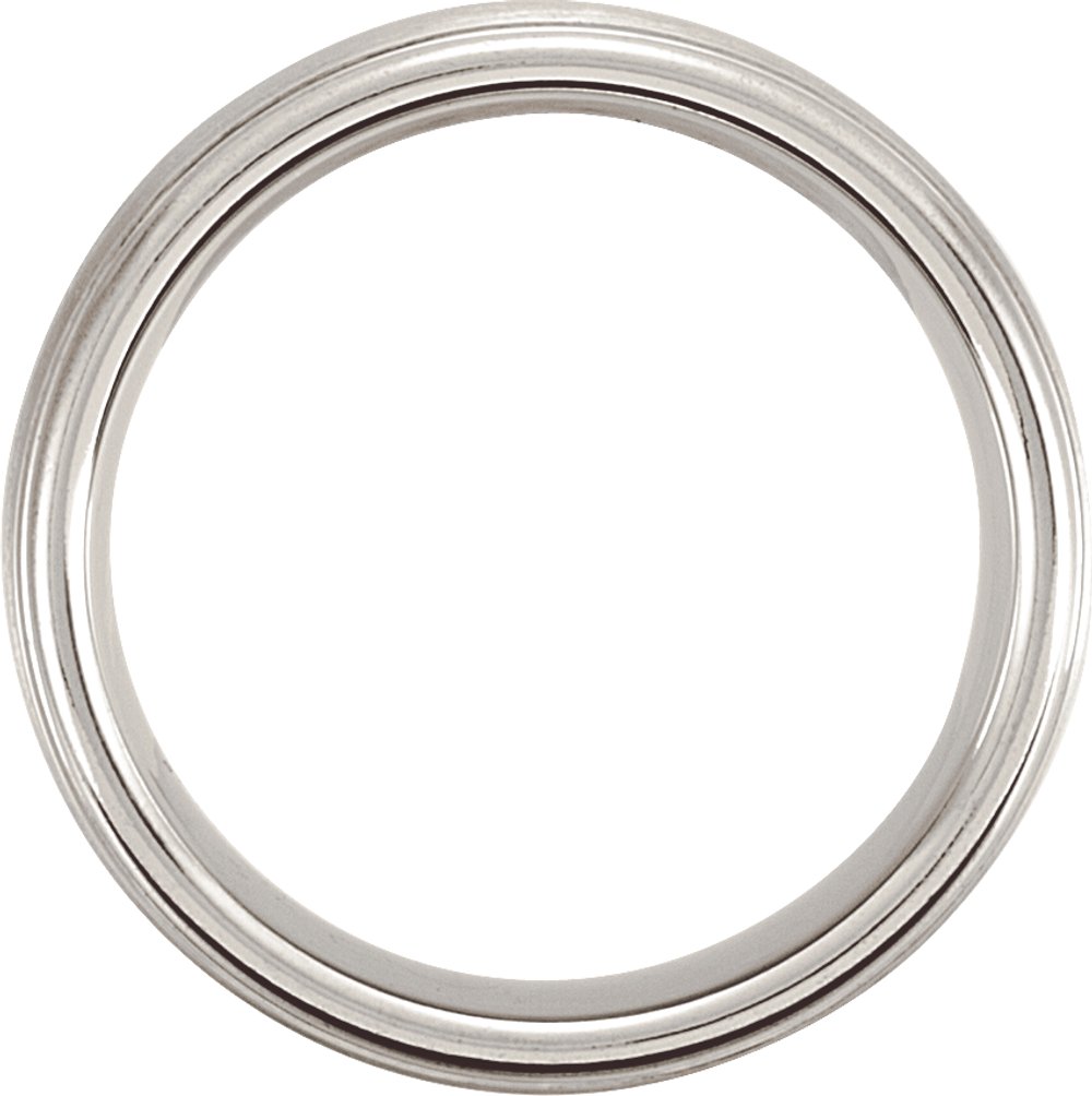 Cobalt 8 mm Stepped-Edge Inlay Comfort-Fit Band Size 8