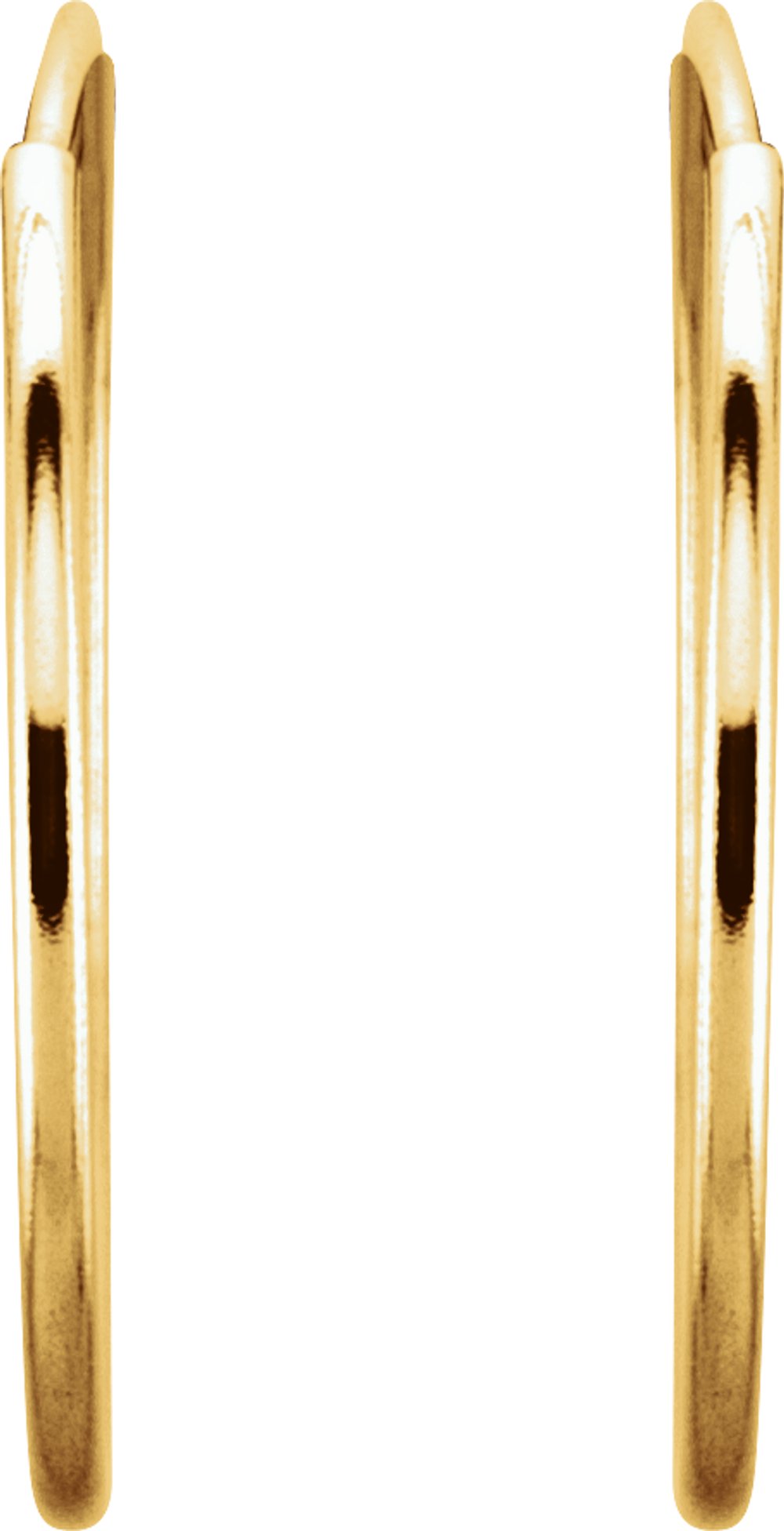 14K Yellow Gold Endless Tube 20 mm Hoop Earring