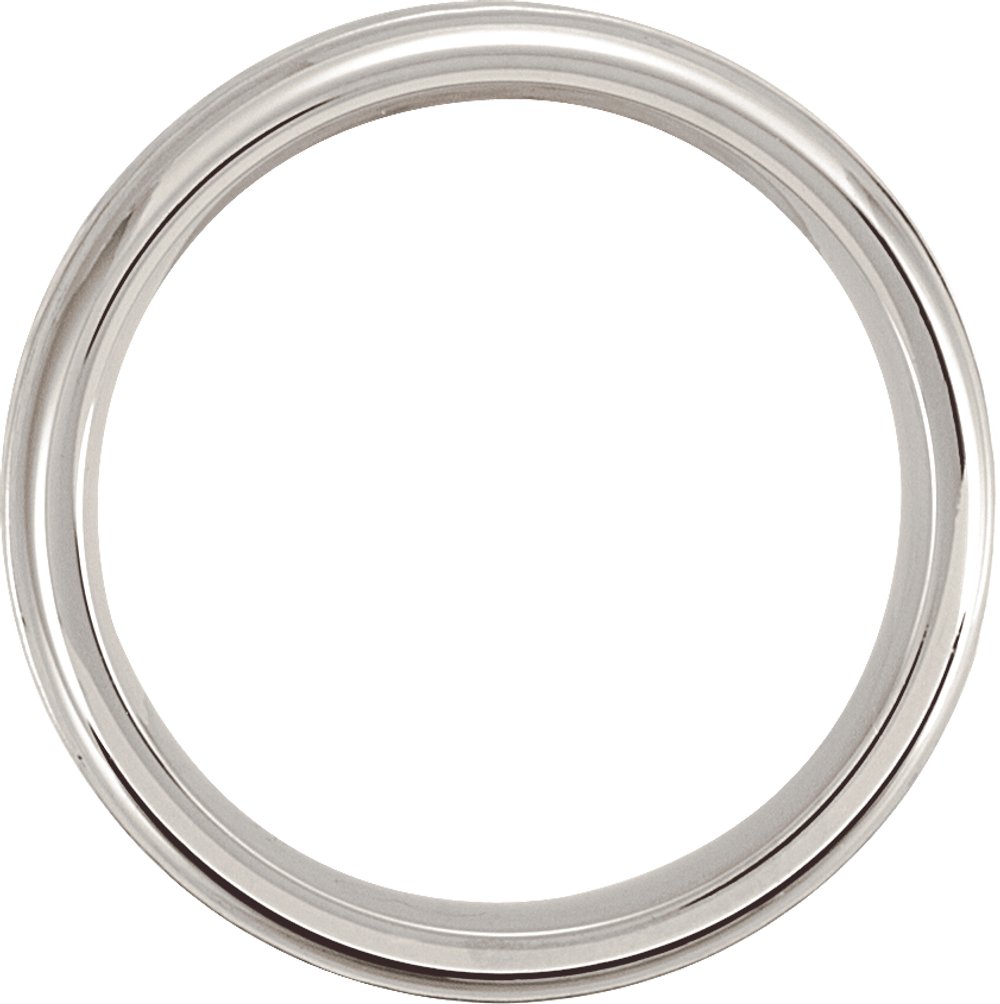 Cobalt 7 mm Stepped-Edge Grooved Comfort-Fit Band with Hammer Finish Size 8