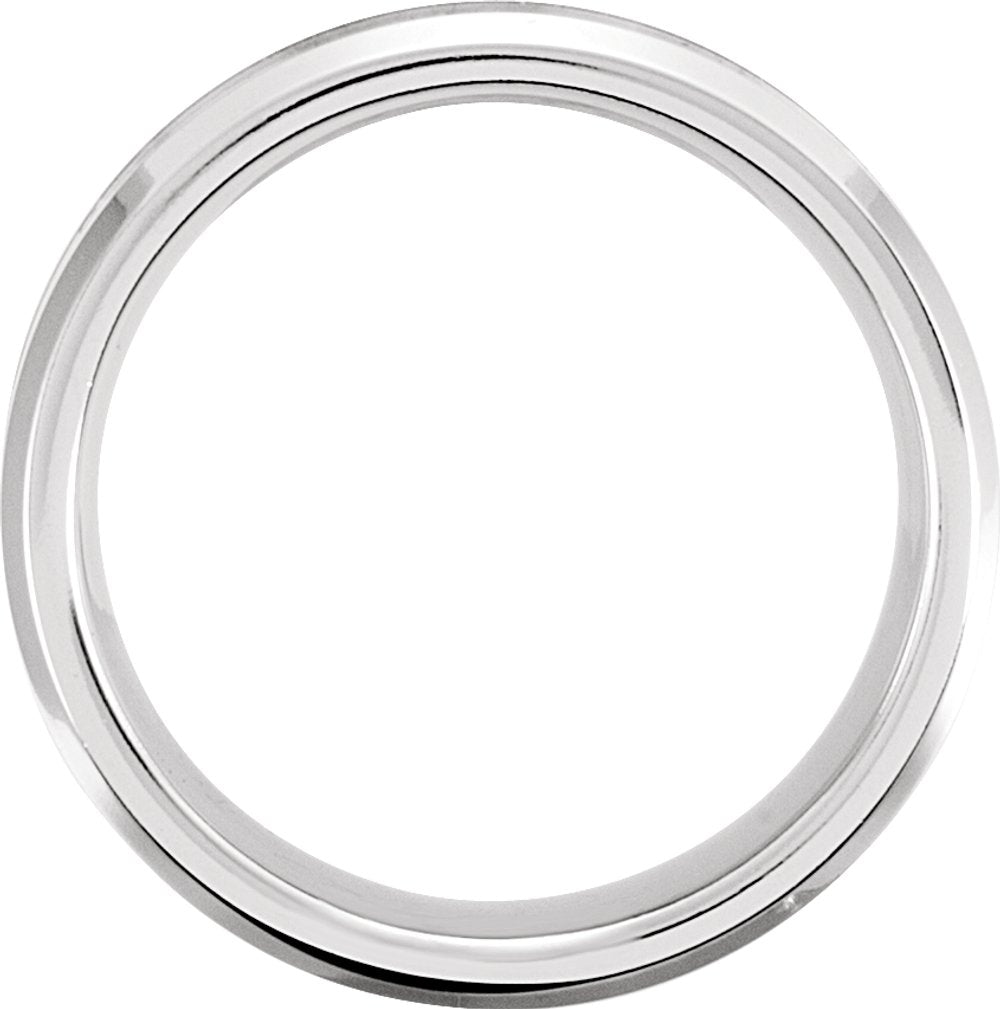 Cobalt 8 mm Beveled-Edge Carbon Fiber Inlay Comfort-Fit Band Size 8