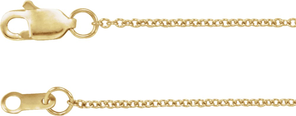 10K Yellow Gold 1.5 mm Cable 18" Chain