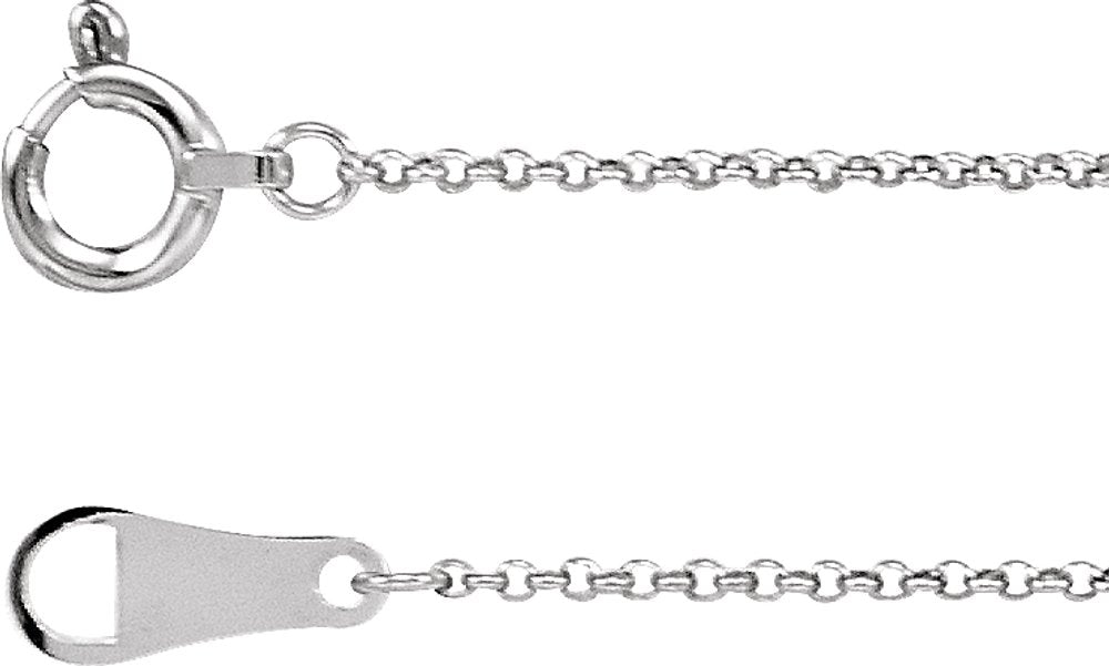 10K White Gold 1 mm Rolo 16" Chain