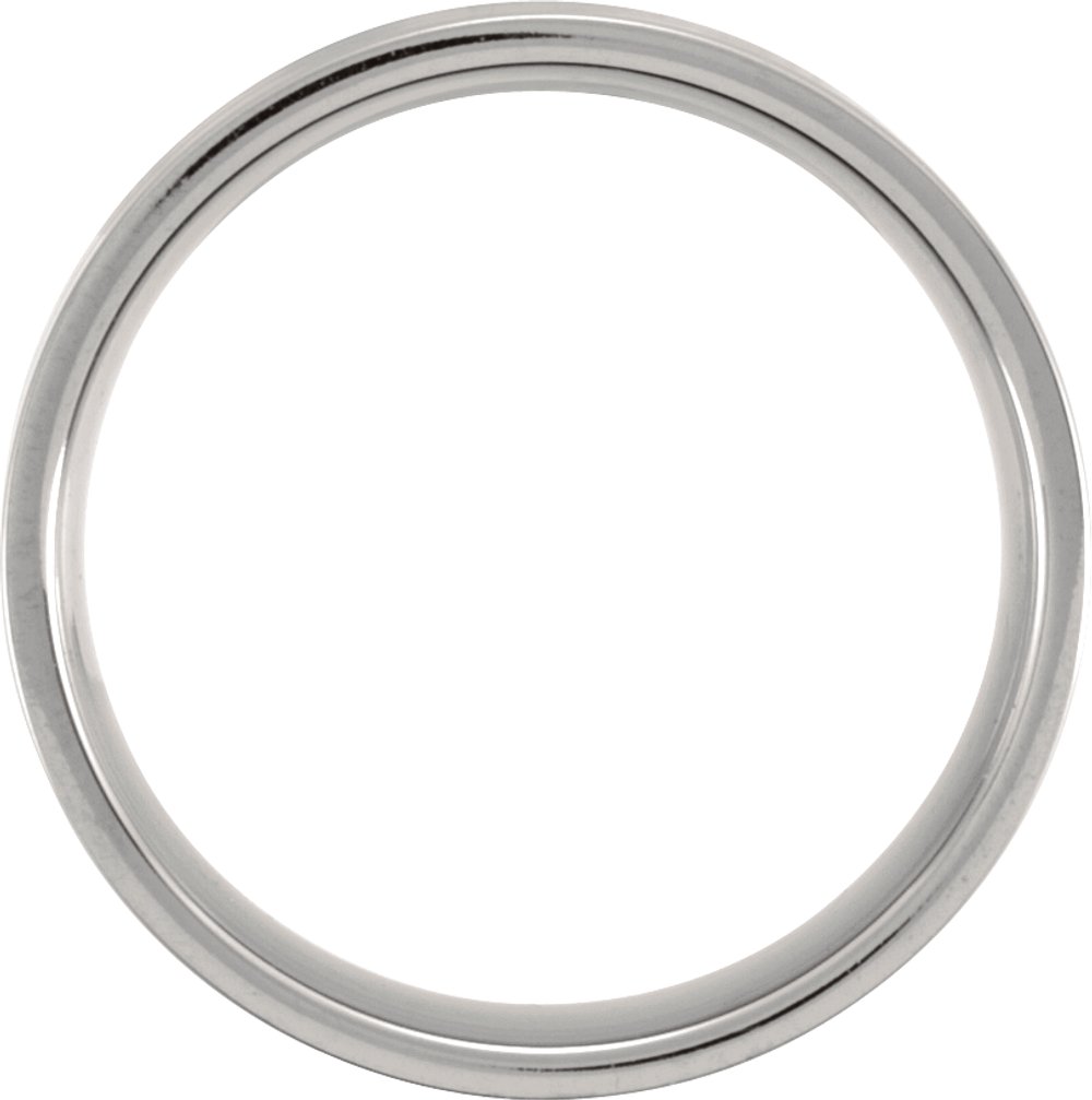 Titanium 6 mm Grooved Comfort-Fit Flat Band Size 7.5